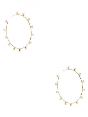 Guess Gold-Tone Rhinestone Hoop Earrings Aurii | GUESS-SN30302