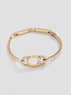 Guess Gold-Tone Signature Tennis Bracelet Aurii | GUESS-SN30320