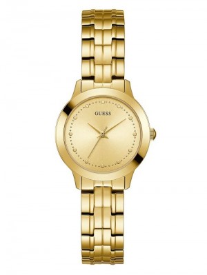 Guess Gold-Tone Slim Classic Watch Negrii | GUESS-SN29963