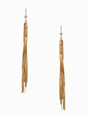 Guess Gold-Tone Snake Chain Linear Earrings Aurii | GUESS-SN30301