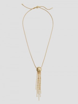 Guess Gold-Tone Tassel Pendant Necklace Aurii | GUESS-SN30259