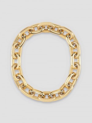 Guess Gold-Tone Textured Chain Necklace Aurii | GUESS-SN30241