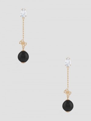 Guess Gold-Tone and Black Bubble Drop Earrings Aurii | GUESS-SN30295