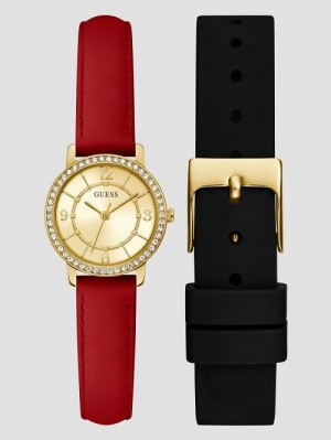 Guess Gold-Tone and Crystal Analog Watch Box Set Aurii | GUESS-SN29976