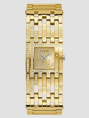 Guess Gold-Tone and Crystals Bangle Watch Aurii | GUESS-SN30029