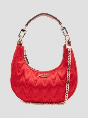 Guess Golden Rock Mini Crescent Hobo Bag Rosii | GUESS-SN29105