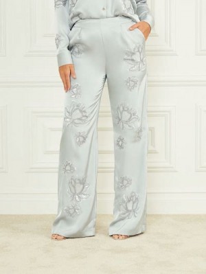 Guess Gwen Embroidered Flower Pant Gri | GUESS-SN28269