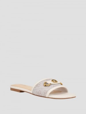 Guess Hammi Logo Slide Sandals Albi | GUESS-SN29688