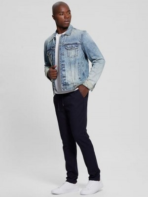 Guess Harper Woven Tapered Pant Albastri | GUESS-SN31390