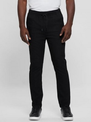 Guess Harper Woven Tapered Pant Negrii | GUESS-SN31427