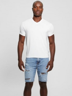 Guess Heavy Jersey V-Neck Tee Albi | GUESS-SN30656
