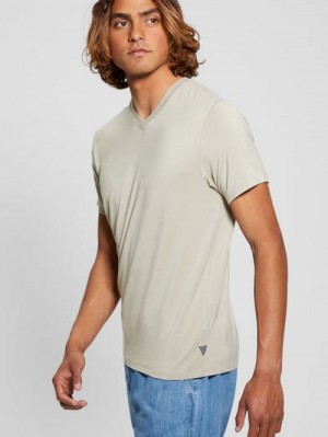 Guess Heavy Jersey V-Neck Tee Bej | GUESS-SN30516