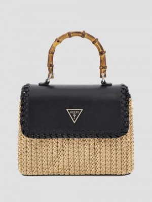 Guess Heloisa Straw Crossbody Negrii | GUESS-SN28817