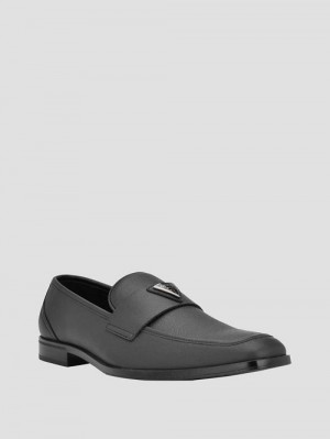 Guess Hemmer Triangle Logo Loafers Negrii | GUESS-SN31905