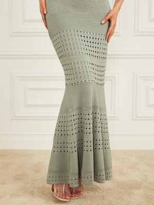 Guess Henley Maxi Skirt Verzi | GUESS-SN28165