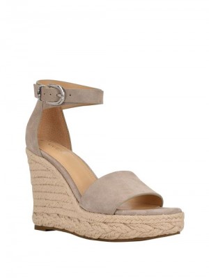 Guess Hidy Suede Espadrille Wedges Maro | GUESS-SN29618