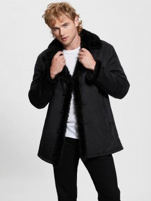 Guess Ian Faux-Suede Coat Negrii | GUESS-SN30778