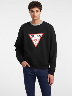 Guess Iconic Crewneck Sweatshirt Negrii | GUESS-SN31019