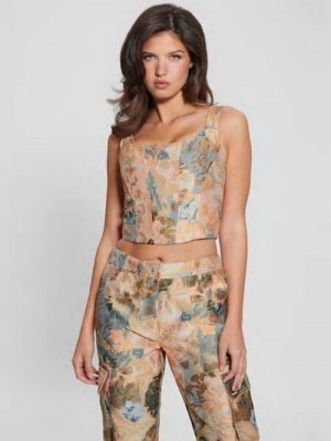 Guess Ida Cargo Jacquard Pants Maro | GUESS-SN28218