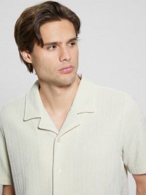 Guess Imperial Textured Knit Shirt Albi | GUESS-SN31196