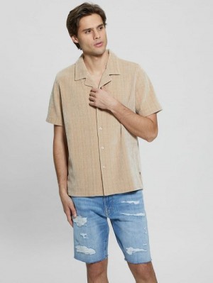 Guess Imperial Textured Knit Shirt Bej | GUESS-SN31195