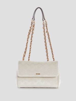 Guess Inia Velvet Convertible Crossbody Albi | GUESS-SN29100