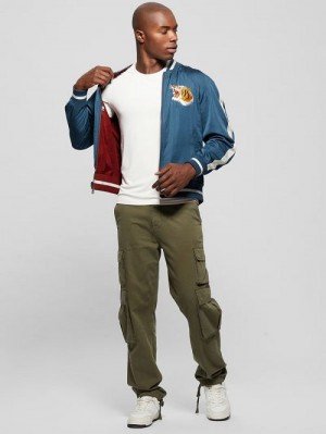 Guess Irvine Reversible Souvenir Jacket Albastri | GUESS-SN30726