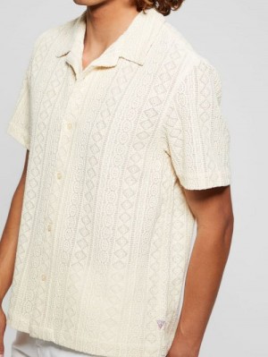Guess Island Crochet Shirt Bej | GUESS-SN31313