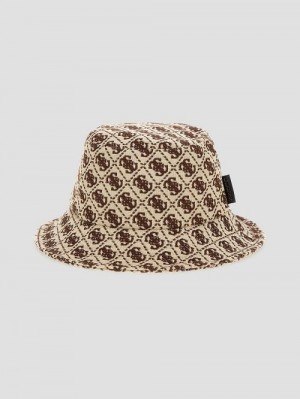 Guess Izzy Jacquard Quattro G Bucket Hat Maro | GUESS-SN30169