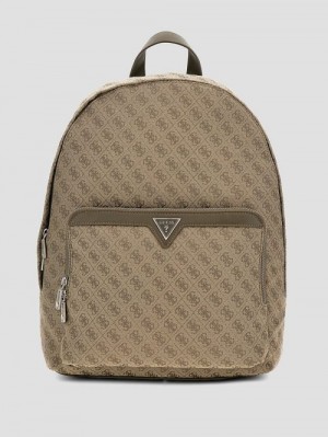 Guess Jacquard Compact Backpack Verzi | GUESS-SN31721