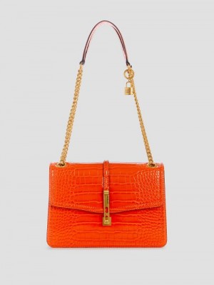 Guess James Croc Convertible Bag Portocalii | GUESS-SN28800