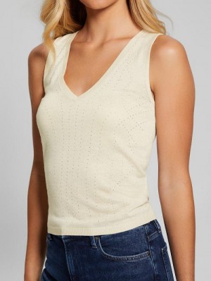 Guess Janine Rhinestone Sweater-Knit Top Albi | GUESS-SN27632