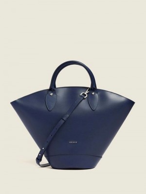 Guess Jary Leather Medium Satchel Albastri | GUESS-SN29234