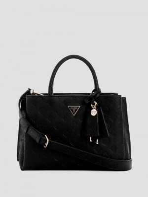 Guess Jena Elite Luxury Satchel Negrii | GUESS-SN29210