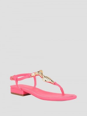 Guess Jiarella T-Strap Signature Sandal Roz | GUESS-SN29582