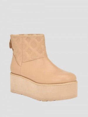 Guess Jilla Platform Bootie Bej | GUESS-SN29892