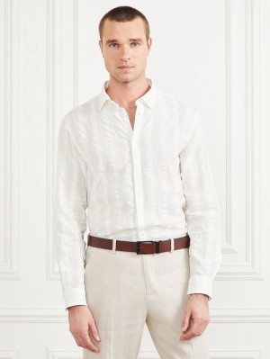 Guess Joe It Gauze Cotton Shirt Albi | GUESS-SN31132