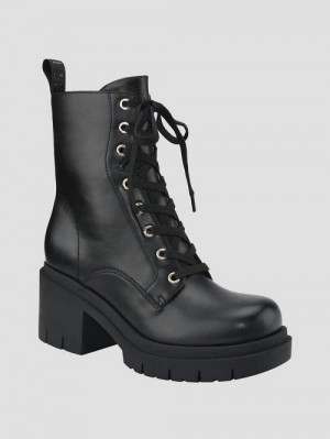 Guess Juel Lace-Up Booties Negrii | GUESS-SN29929