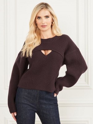 Guess Jules Cutout Sweater Maro | GUESS-SN27456