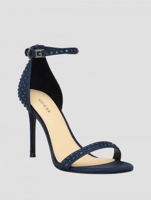 Guess Kabaile Rhinestone Heels Albastri | GUESS-SN29817