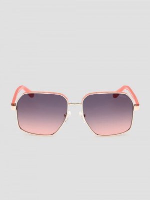 Guess Katelyn Metal Rim Signature Sunglasses Roz | GUESS-SN30068