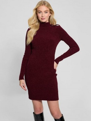 Guess Keily Mock Neck Sweater Dress Rosii | GUESS-SN26814
