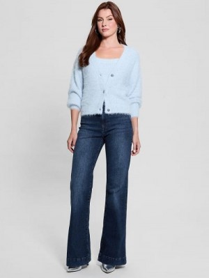 Guess Keyla Fuzzy Cardigan Albastri | GUESS-SN27258