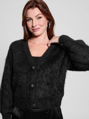 Guess Keyla Fuzzy Cardigan Negrii | GUESS-SN27767