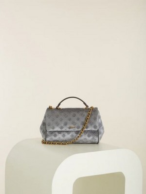 Guess Kimi Logo Convertible Crossbody Gri | GUESS-SN28784