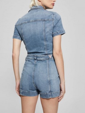 Guess Lara Denim Romper Albastri | GUESS-SN26667