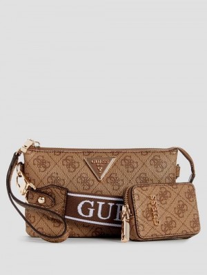 Guess Latona Quattro G Mini Crossbody Maro | GUESS-SN29012