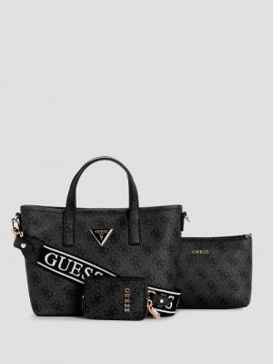 Guess Latona Quattro G Mini Tote Set Negrii | GUESS-SN29450
