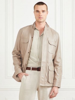 Guess Leather Field Jacket Bej | GUESS-SN30751