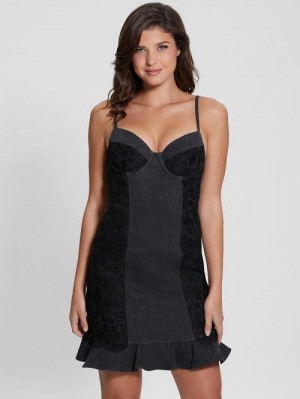 Guess Lelly Lace Bustier Dress Negrii | GUESS-SN26669